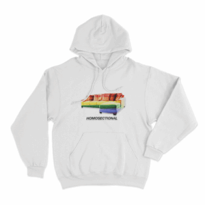 Homosectional Rainbow Sofa Unisex Hoodie White