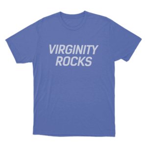 Virginity Rocks Unisex T Shirt Blue